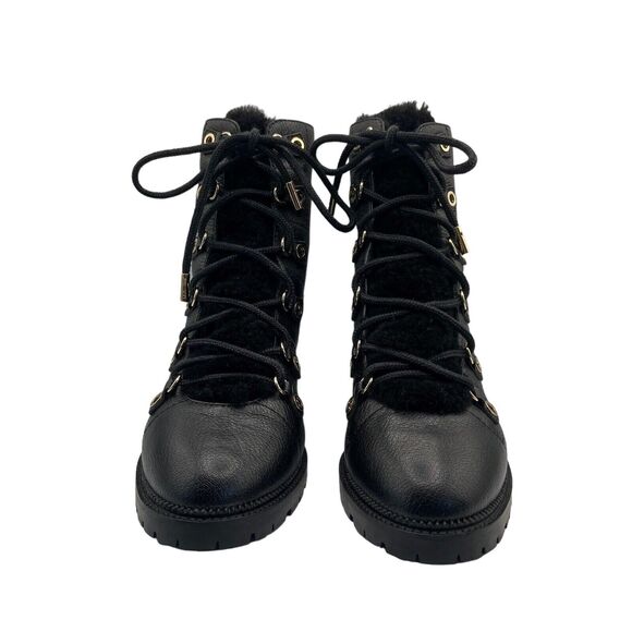 Jimmy Choo Hillary 65 Leather Heeled Shearling Ankle Boots Size 39 US 9 - Picture 4 of 12